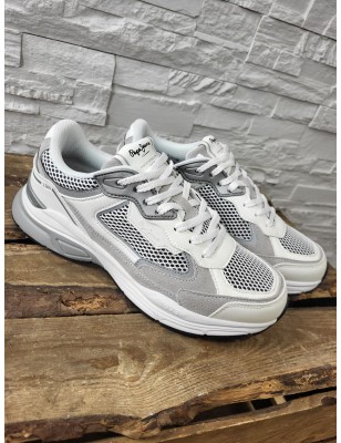 Baskets sportswear homme Pepe Jeans Dave evolution blanches