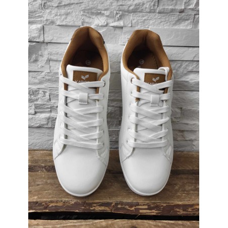 Baskets homme Kaporal Darmy blanches/camel