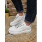 Baskets femme sneakers LPB Jone blanches et argent