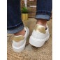 Baskets femme sneakers LPB Jone blanches et dorées