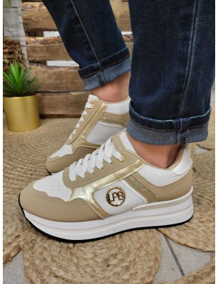 Baskets femme sneakers LPB Jale beiges