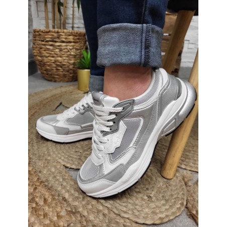 Baskets sportswear femme Pepe Jeans dave shine blanches