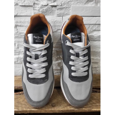 Baskets homme sneakers Pepe Jeans london brand grises