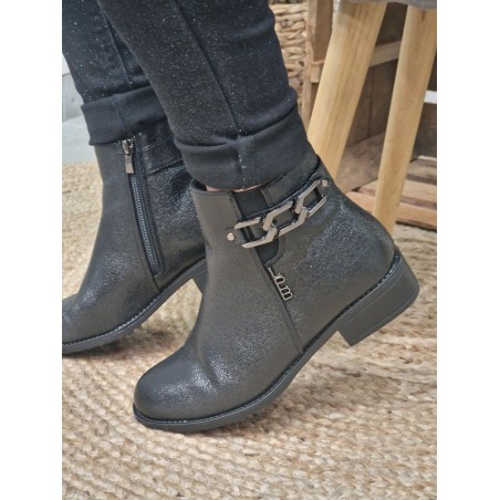 Bottines femme LPB Gisabel noires brillantes