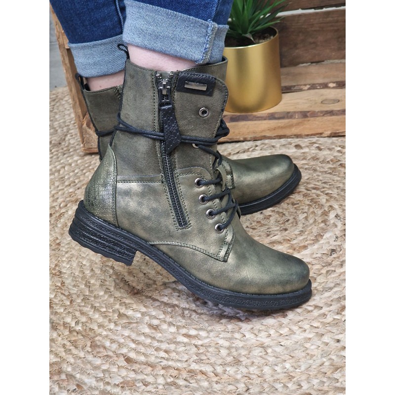 Bottines femme Alyson kaki