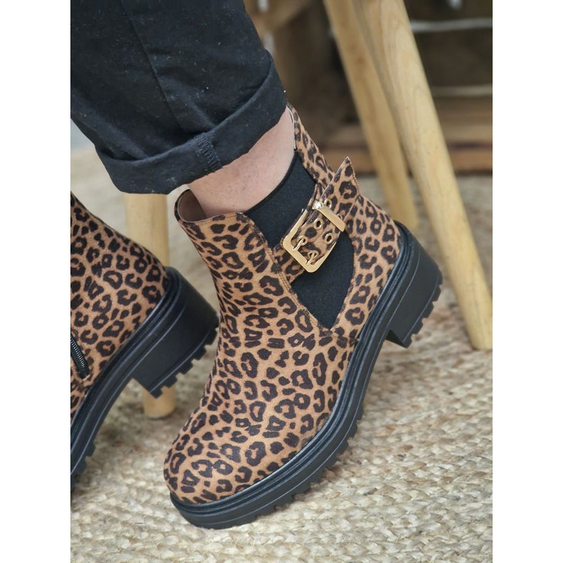 Bottines femme Alice leopard