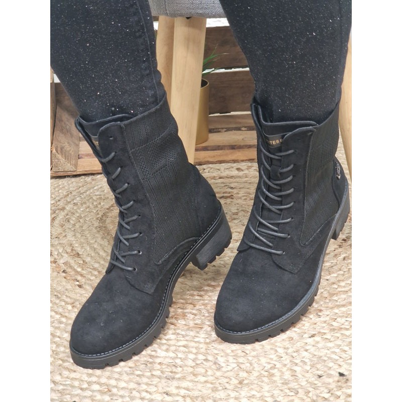 Bottines femme chaussette LPB Joeva noires