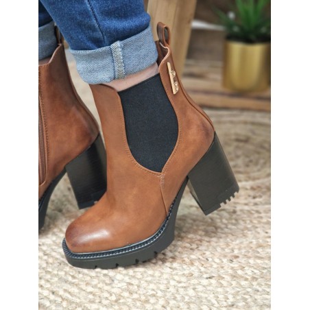 Bottines talon femme LPB Gasparine camel