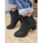 Bottines talon femme LPB jade noires croco