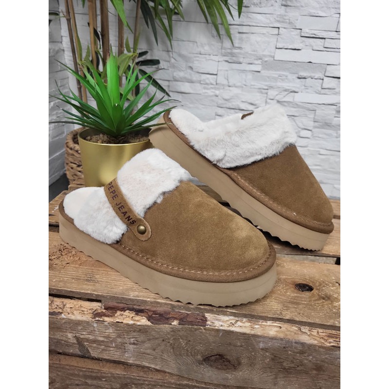 Chaussures fourrées femme Pepe Jeans Dissy north camel