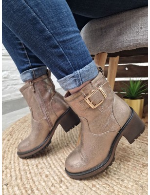 Bottines talon femme Betty dorées