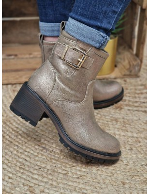 Bottines talon femme Betty dorées