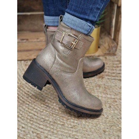 Bottines talon femme Betty dorées