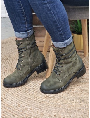 Bottines femme Alia kaki