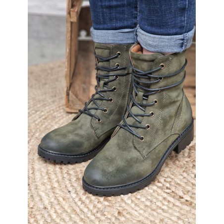 Bottines femme Alia kaki