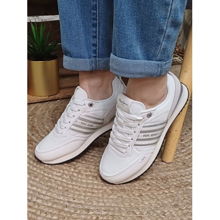 Baskets femme Pepe Jeans Dublin half blanches