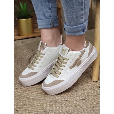 Baskets femme Kaporal Cyndia blanches