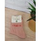 Chaussettes à paillettes "coquette" saumon