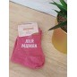 Chaussettes à paillettes "jolie maman" fushia