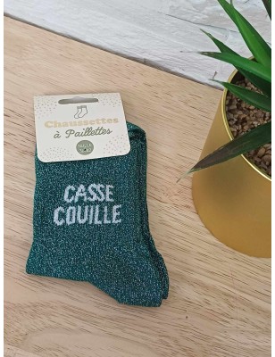 Chaussettes à paillettes "casse-couille" vertes