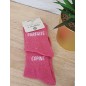 Chaussettes à paillettes "parfaite copine" fushia