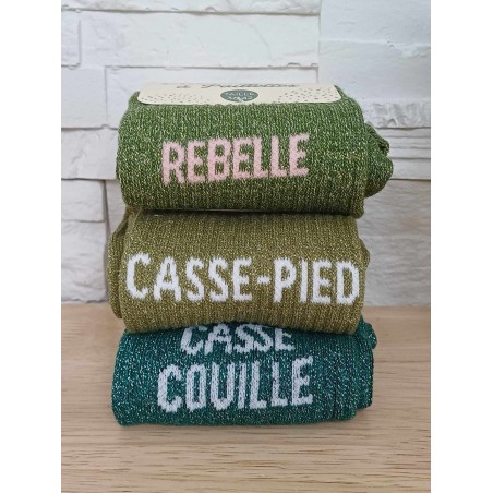 Chaussettes à paillettes "casse-couille" vertes