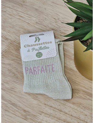 Chaussettes à paillettes "parfaite" dorées