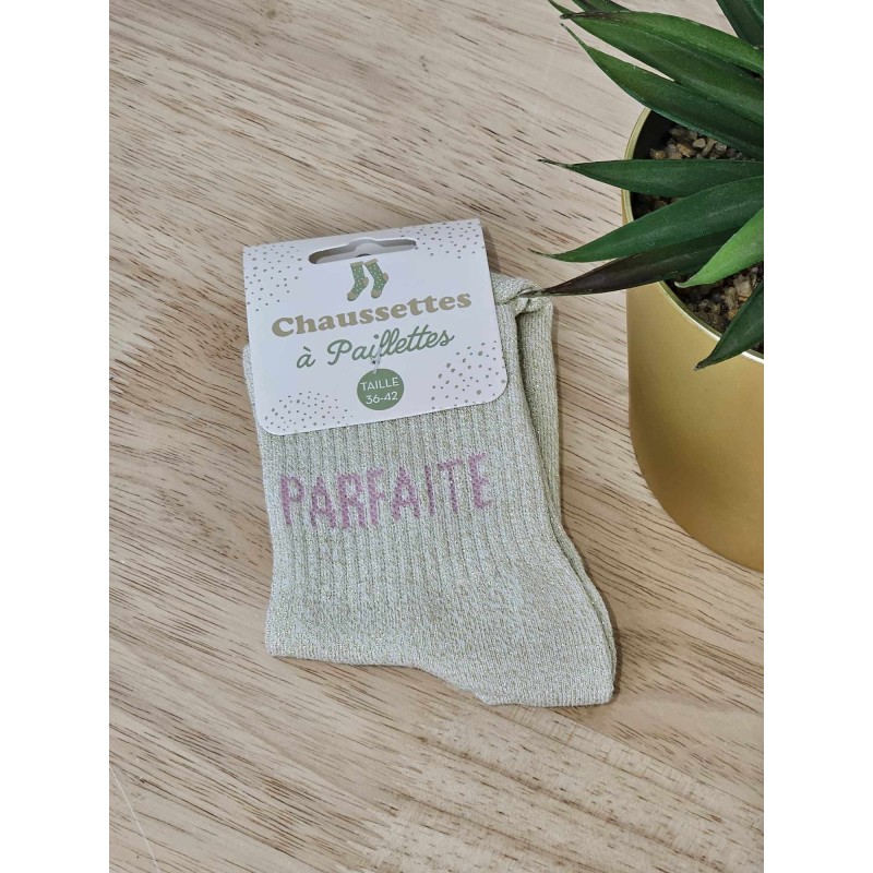 Chaussettes à paillettes "parfaite" dorées