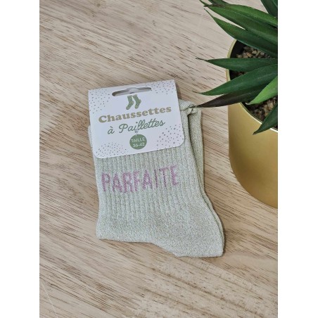 Chaussettes à paillettes "parfaite" dorées