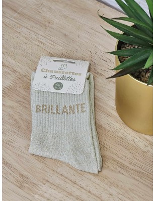 Chaussettes à paillettes "brillante" dorée