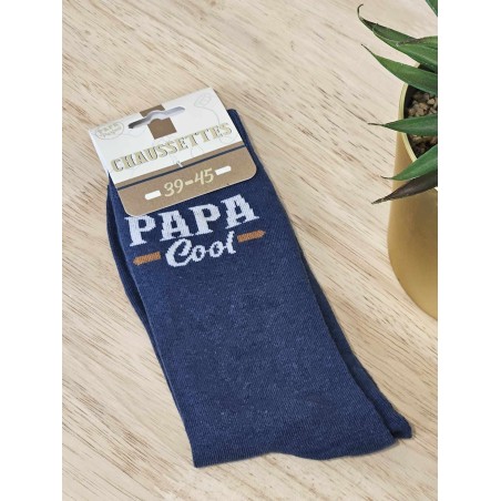 Chaussettes à paillettes "papa cool" bleues