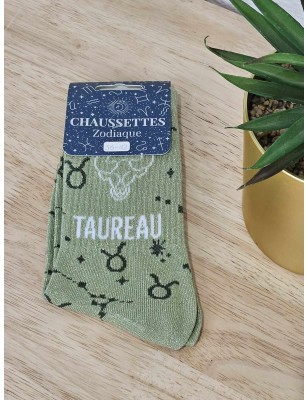 Chaussettes à paillettes "taureau" vertes