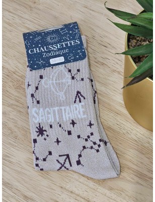 Chaussettes à paillettes "sagittaire" grises