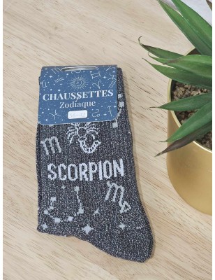 Chaussettes à paillettes "scorpion" noires