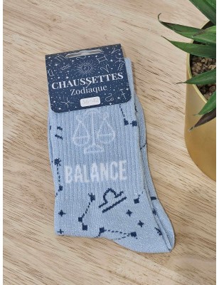 Chaussettes à paillettes "balance" bleues