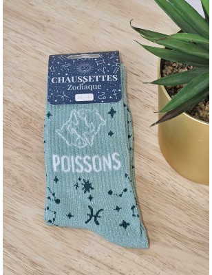 Chaussettes à paillettes "poissons" bleues