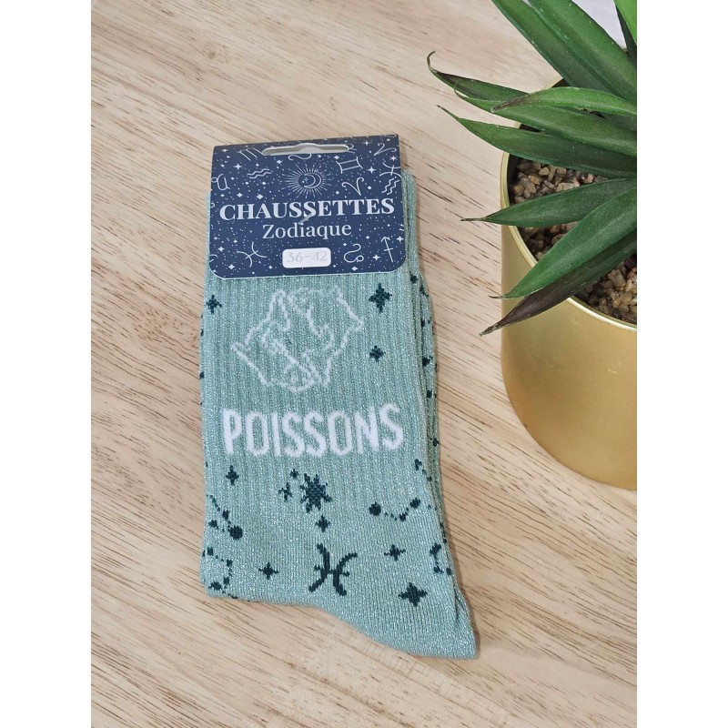 Chaussettes à paillettes "poissons" bleues