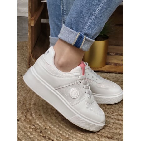 Baskets femme sneakers LPB Iona blanches