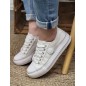 Baskets femme en toile LPB Indira blanches