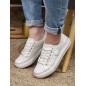 Baskets femme en toile LPB Indira blanches