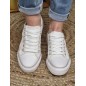 Baskets femme en toile LPB Indira blanches