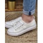Baskets femme en toile LPB Indira blanches