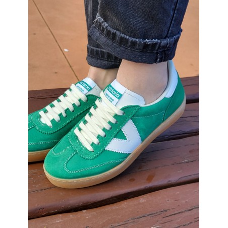 Baskets femme Victoria Berlin ciclista cuir vertes
